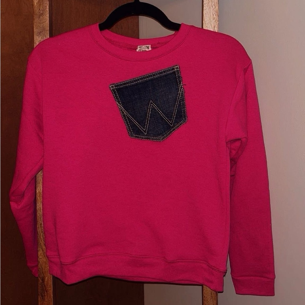 Pink Sweatshirt with Denim Pocket